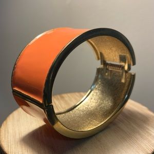 Gold & Orange Enamel Cuff